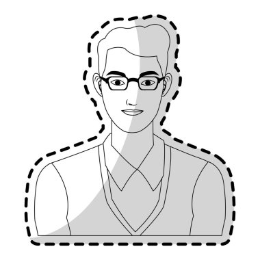 yakışıklı genç simgesi görüntü siyah çizgi