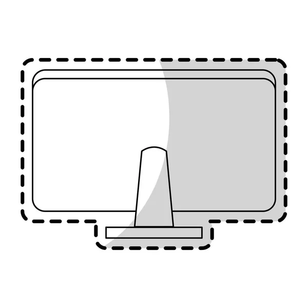 Ordenador monitor retrovisor oficina suministros icono imagen — Vector de stock