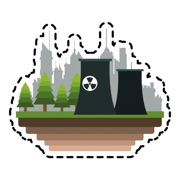 Imagen icono planta nuclear — Vector de stock