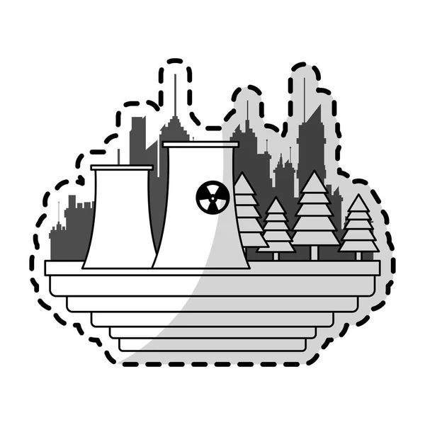 原子力発電所のアイコン画像 — ストックベクタ