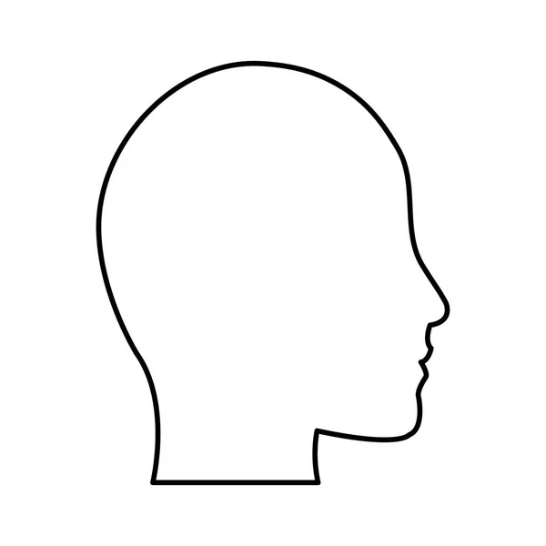Imagen de icono de silueta de perfil de cabeza humana — Vector de stock