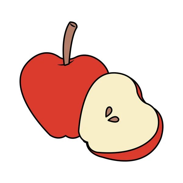 Imagen icono de manzana roja — Vector de stock