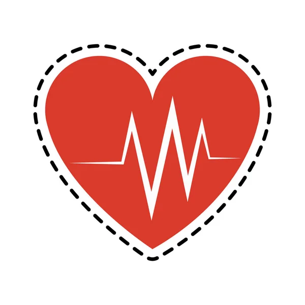 Hart cardiogram pictogramafbeelding — Stockvector