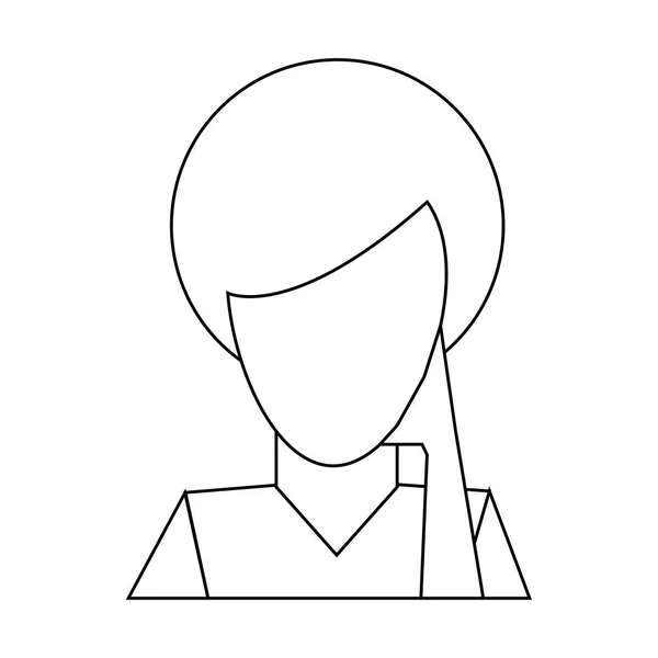 Portrait de femme sans visage icône image — Image vectorielle
