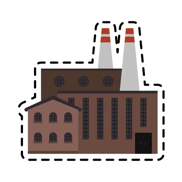 Винтажный иконка завода изображения — стоковый вектор