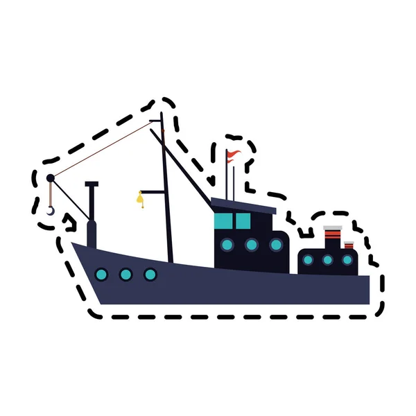 Imagen icono de nave — Vector de stock