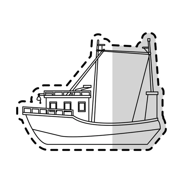 Barco de pesca icono imagen — Archivo Imágenes Vectoriales