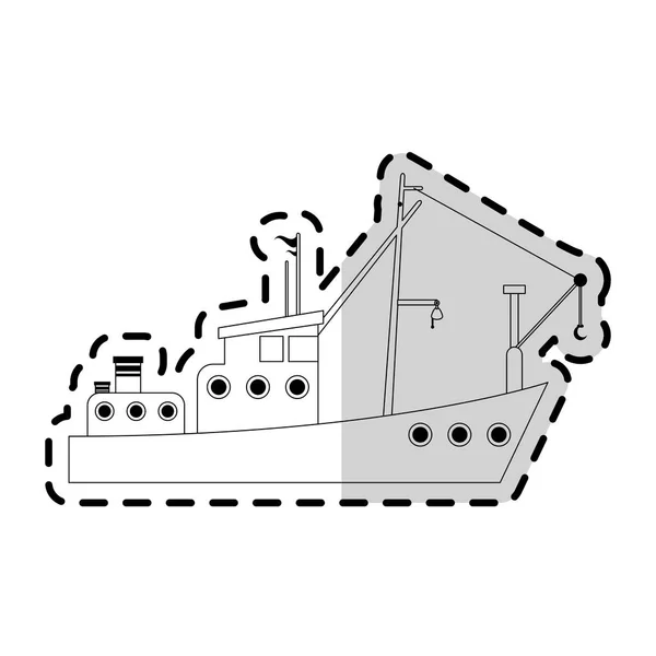 Изображение значка рыбацкой лодки — стоковый вектор