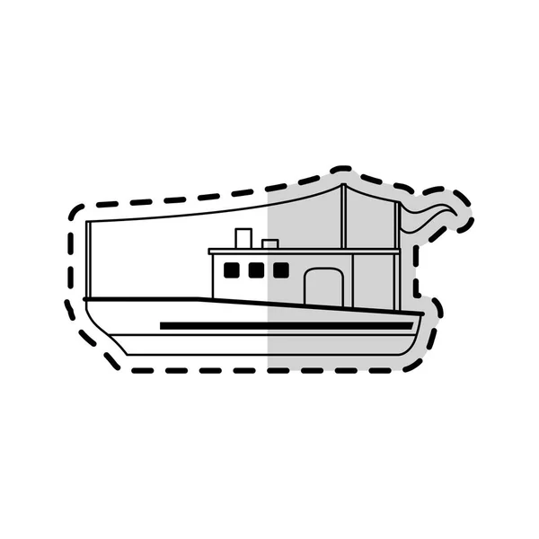 Obrázek ikony rybářská loď — Stockový vektor