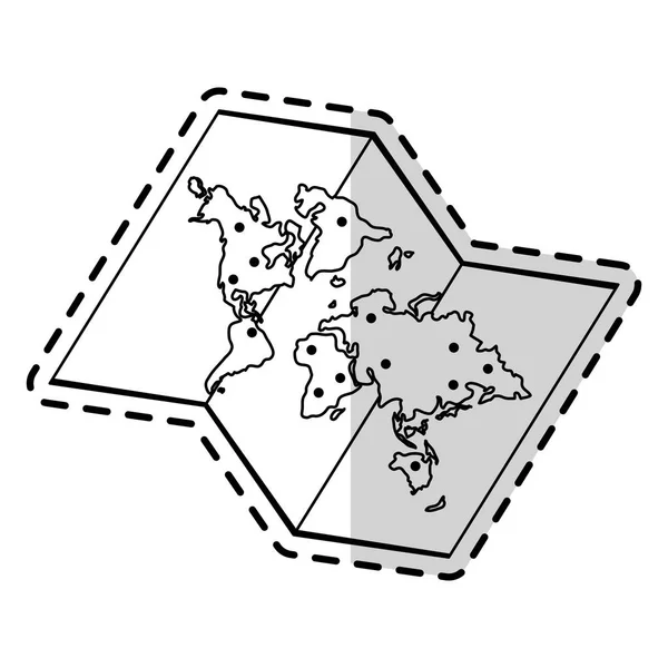Imagen de icono de mapa de papel — Vector de stock