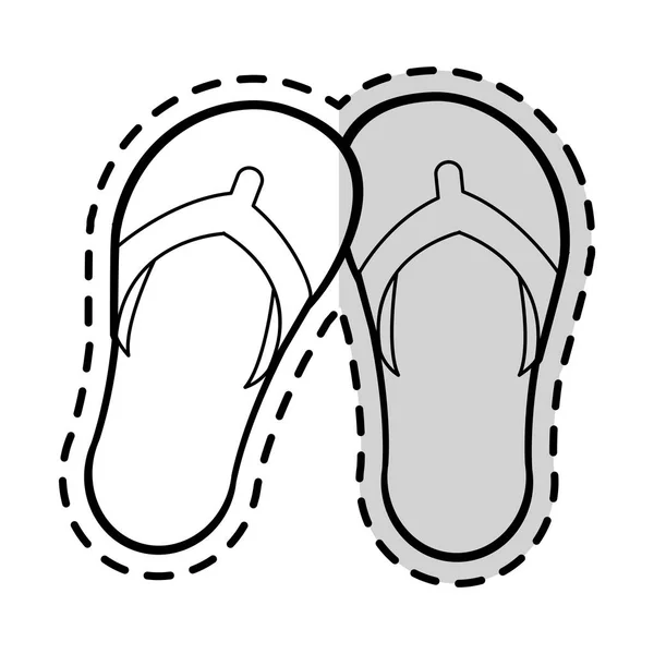 Gambar ikon sandal flops - Stok Vektor