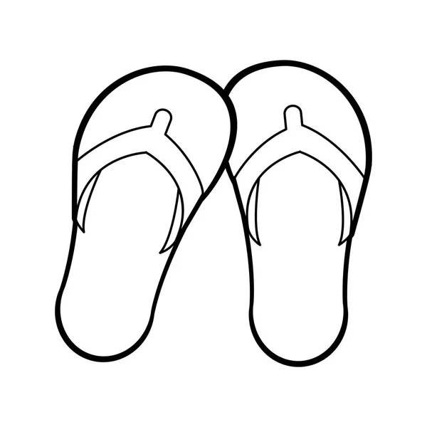 Sandalias chanclas icono imagen — Archivo Imágenes Vectoriales