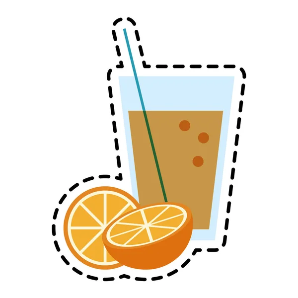 Vaso de zumo de naranja icono de imagen — Archivo Imágenes Vectoriales