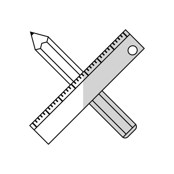 Bleistift und Lineal — Stockvektor