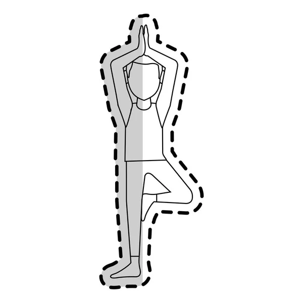 Hombre haciendo yoga yogui icono imagen — Archivo Imágenes Vectoriales