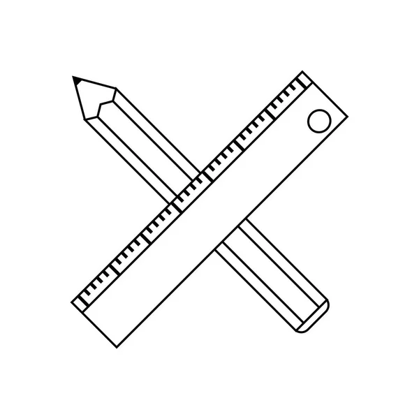 Pencil and ruler icon image — Stock Vector