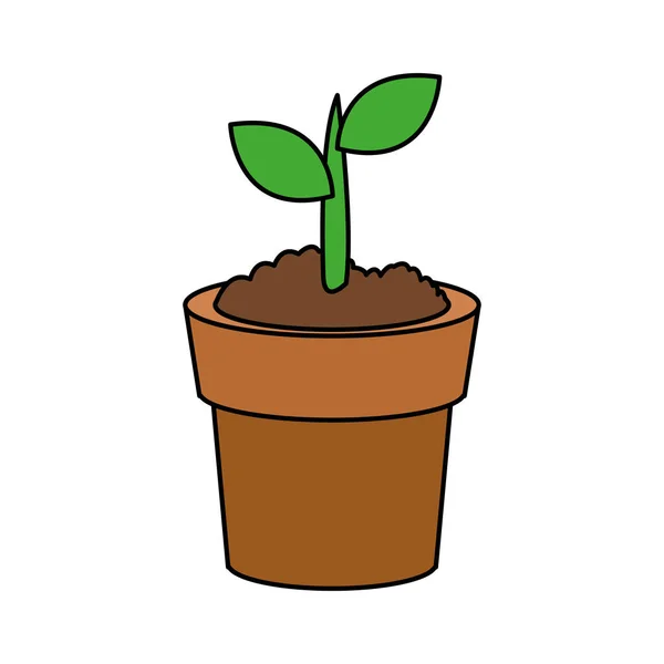 Broto de planta na imagem do ícone do pote —  Vetores de Stock