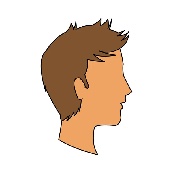 Cabeza del hombre icono de imagen — Vector de stock