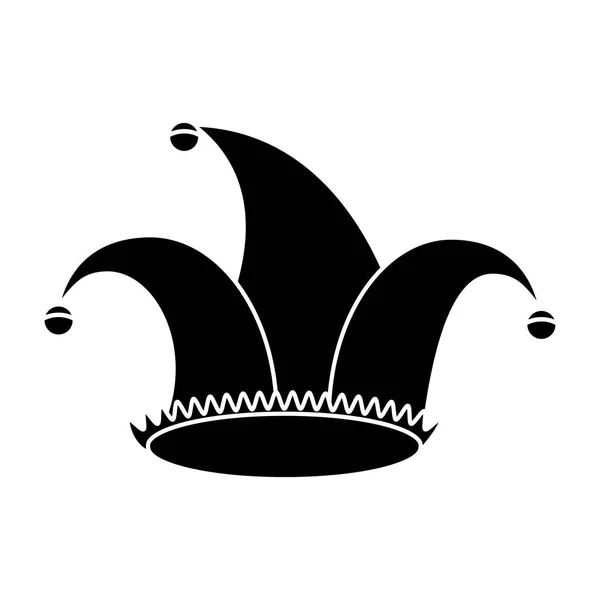 Bouffon chapeau célébration ornement pictogramme — Image vectorielle