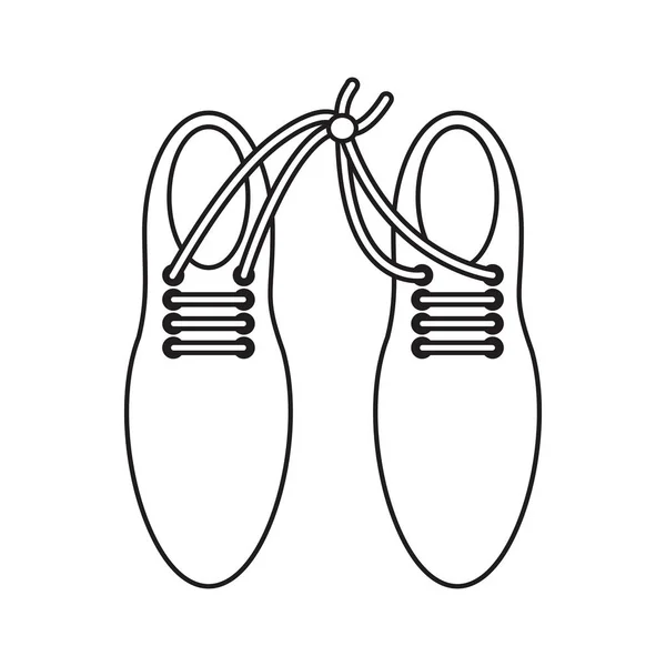 4 월 바보 구두 끈 묶여 이미지 얇은 선 — 스톡 벡터