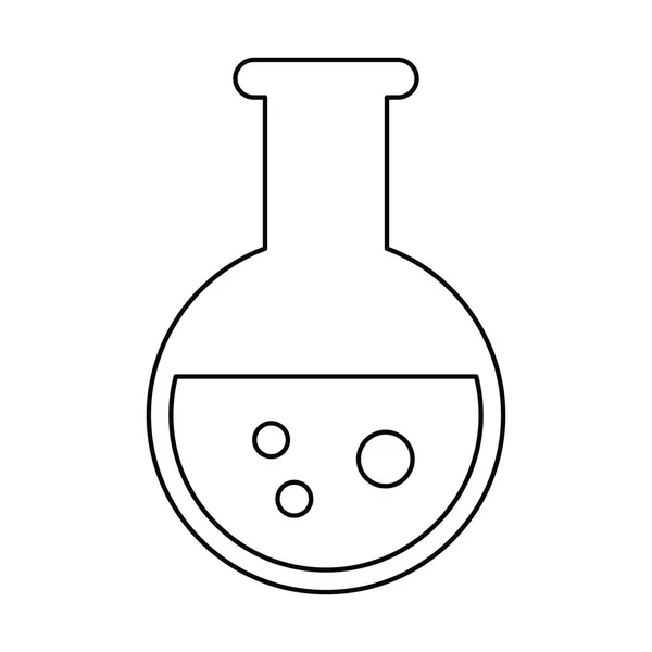 Reagenzglas Chemie Schule Linie — Stockvektor