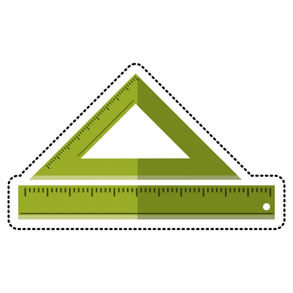 Kreslený trojúhelník pravítko měření školy — Stockový vektor