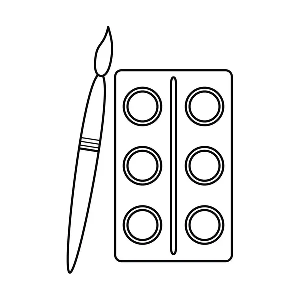 水彩调色板刷油漆细线 — 图库矢量图片