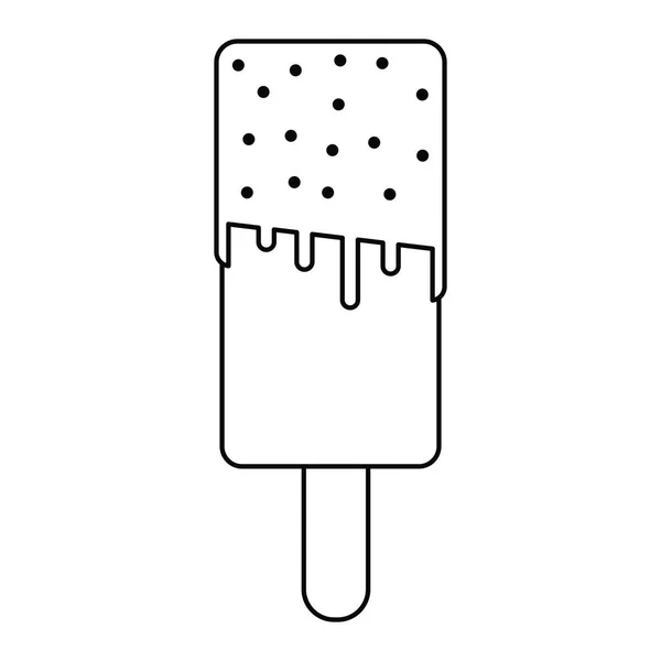Popsicles sticka glass tunn linje — Stock vektor