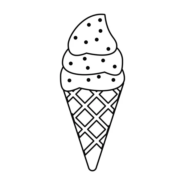 Мороженое сладкая холодная тонкая линия — стоковый вектор