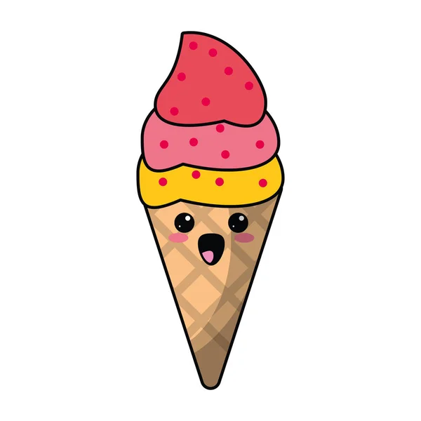 Kawaii helado dulce — Archivo Imágenes Vectoriales