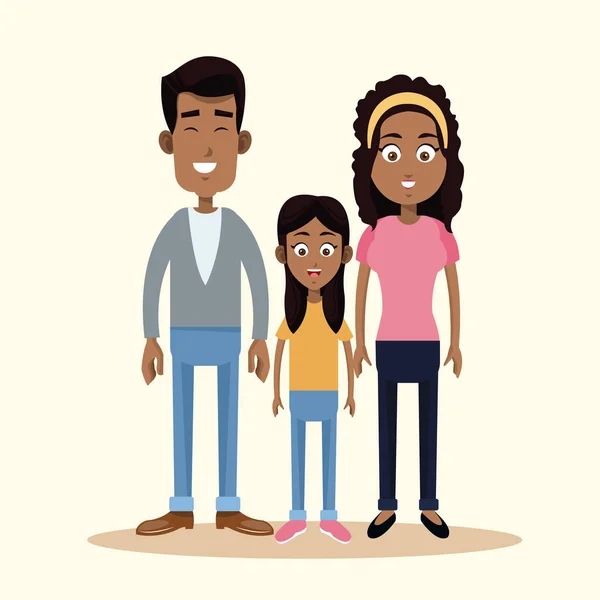 Familia afroamericana juntos — Vector de stock