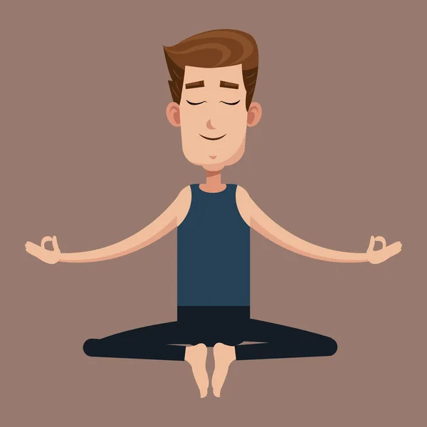 Uomo posa salute yoga — Vettoriale Stock