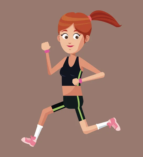 Sport Mädchen Lauftraining — Stockvektor