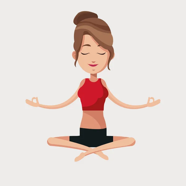 Vrouw yoga lotus meditatie — Stockvector