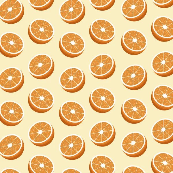 Half orange fruit seamless pattern — Stock Vector