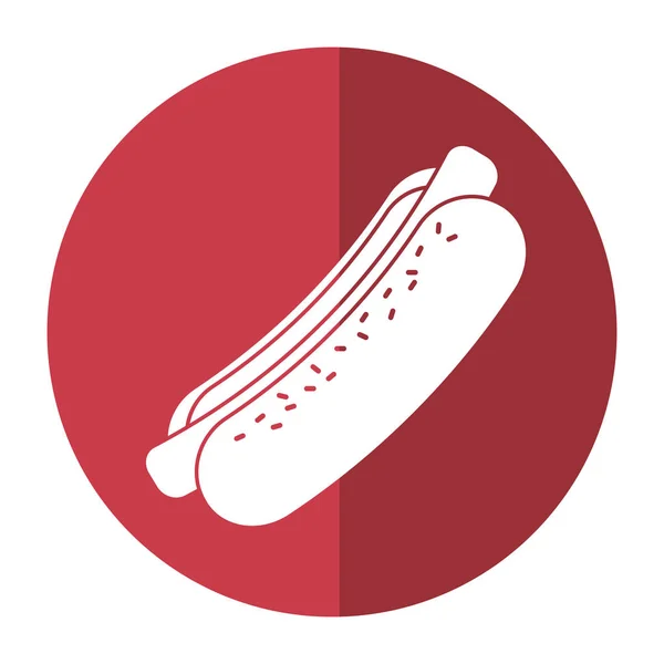 Hot-Dog fast food cień — Wektor stockowy