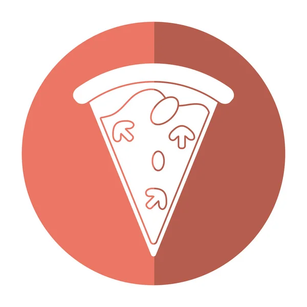 Sabrosa pizza rebanada sombra — Vector de stock