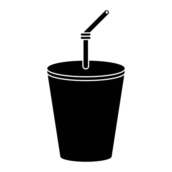 플라스틱 컵 음료 콜라 그림 — 스톡 벡터