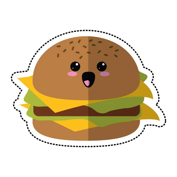 Мультфильм гамбургер фаст-фуд — стоковый вектор
