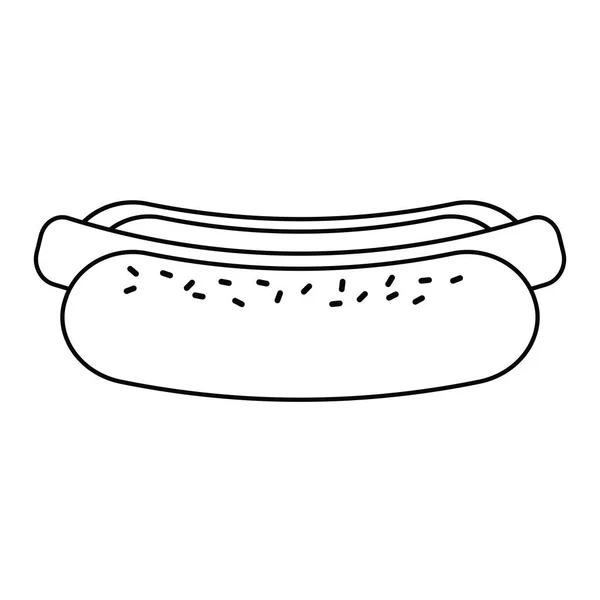 Cachorro-quente fast food linha fina — Vetor de Stock