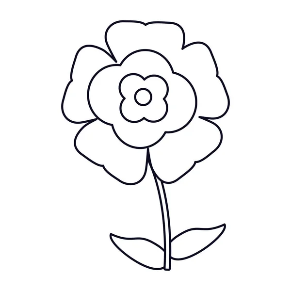 Fleur fleurir contour naturel — Image vectorielle