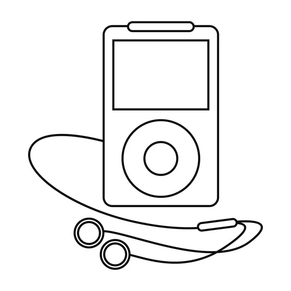 Mp3 linha de fones de ouvido jogador —  Vetores de Stock