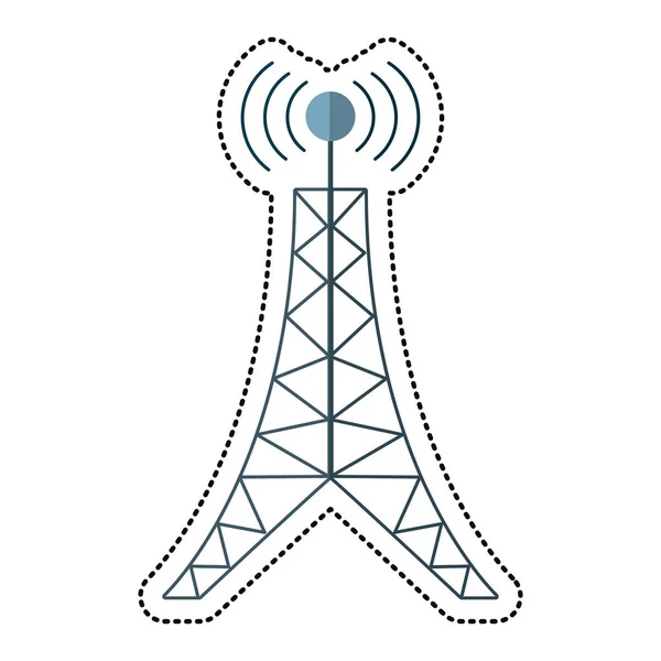 Antenna del fumetto torre di collegamento trasmissione — Vettoriale Stock