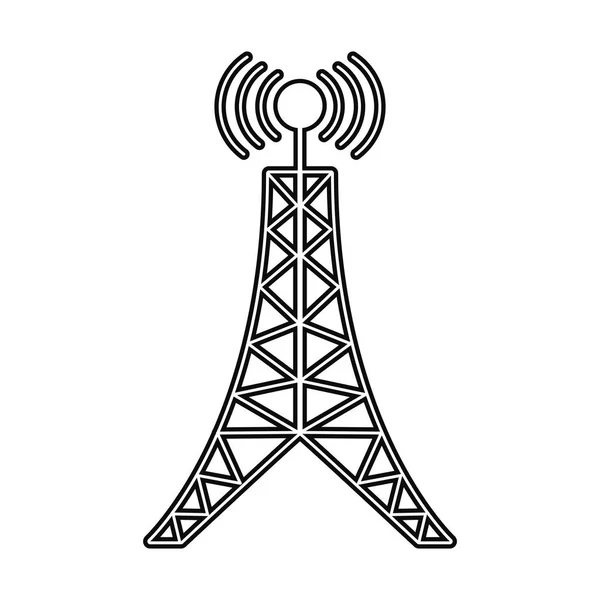 Antenna torre linea di collegamento trasmissione — Vettoriale Stock