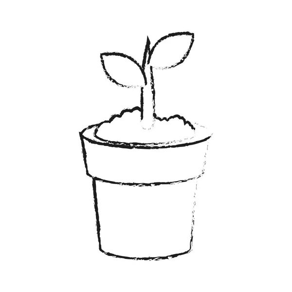 Planta en maceta icono imagen — Vector de stock