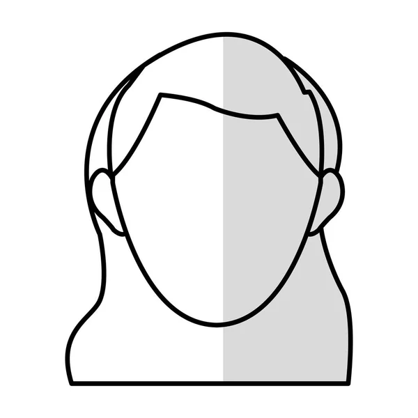 Cabeça de imagem ícone mulher sem rosto — Vetor de Stock