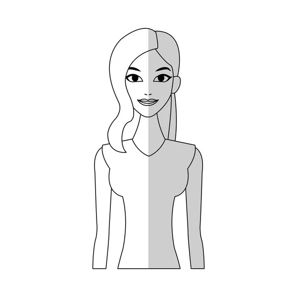 Knappe vrouw pictogram — Stockvector