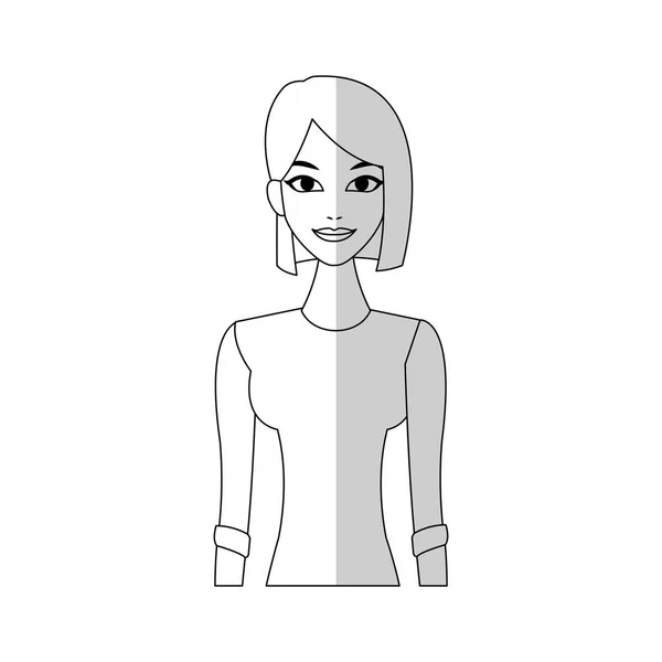 Knappe vrouw pictogram — Stockvector