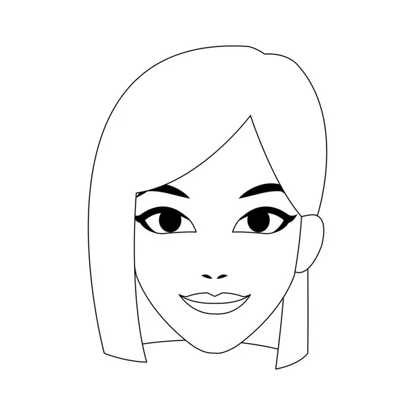 Joven bonita imagen icono de la mujer — Vector de stock