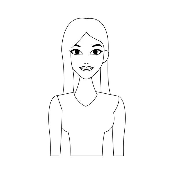 Joven bonita imagen icono de la mujer — Vector de stock